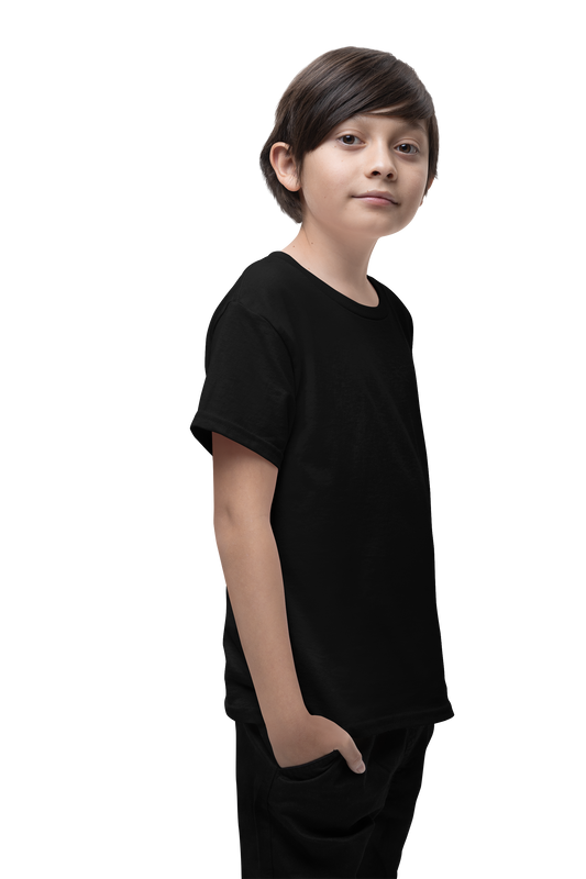 3D TRIBE | Boys’ Premium Cotton Crew Neck T-Shirt - White, Half Sleeve, Soft Breathable Fabric for Kids, Stylish Classic Design, School, Playtime