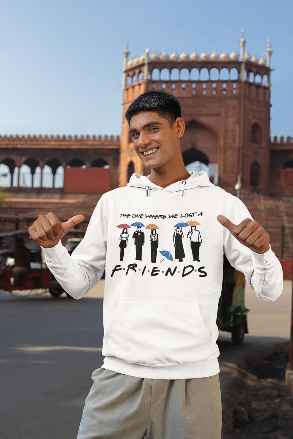 3D TRIBE | Hoodie HYMNS: Friends Edition | 100% Cotton | Regular FIT | Hooded Neck | Full Sleeve | White Hoodie