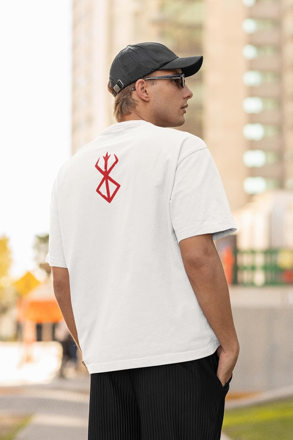 3D TRIBE | Guts Unleashed: The Visage of Berserk Anime | 100% Cotton | Oversized FIT | Round Neck | Half Sleeves | Oversized T Shirt