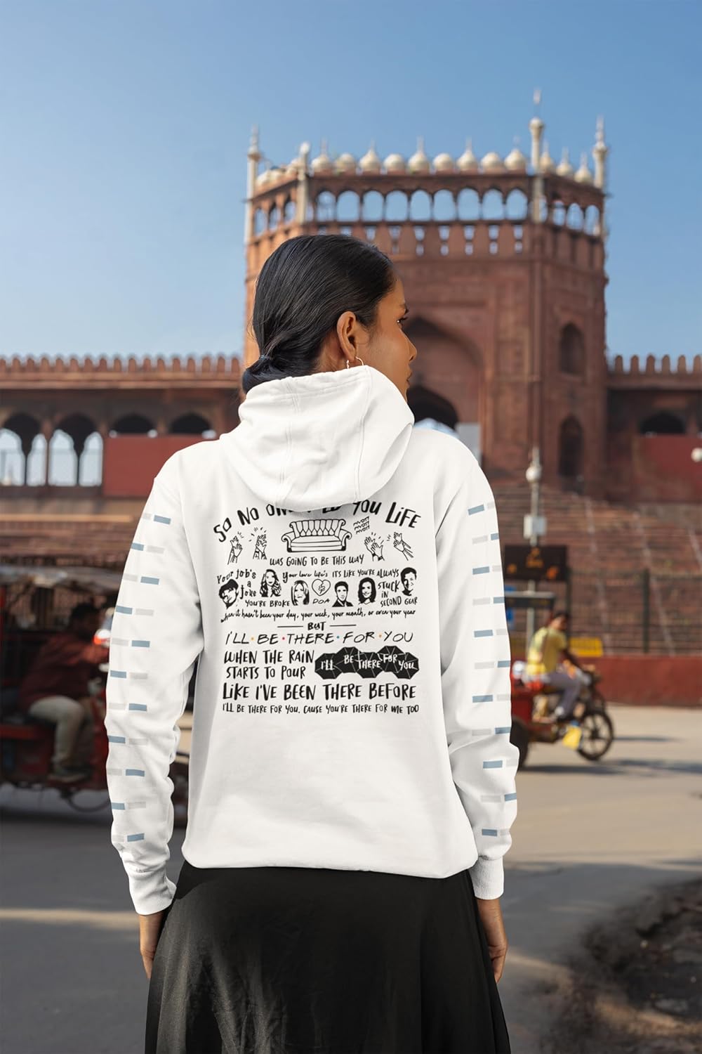 3D TRIBE | Hoodie HYMNS: Friends Edition | 100% Cotton | Regular FIT | Hooded Neck | Full Sleeve | White Hoodie