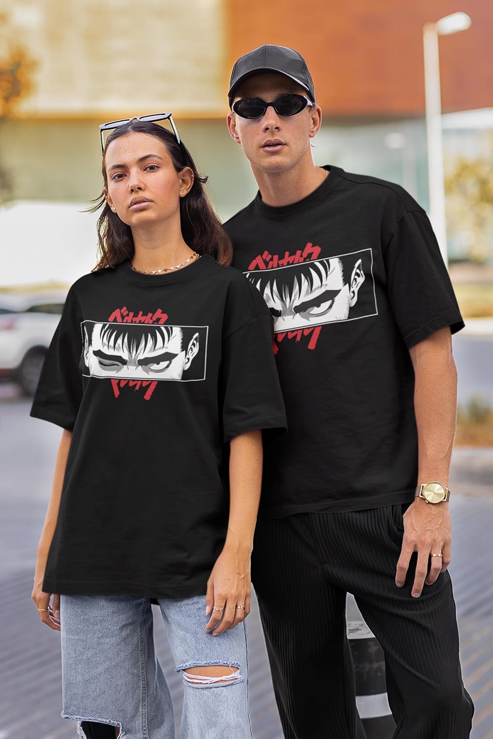 3D TRIBE | Guts Unleashed: The Visage of Berserk Anime | 100% Cotton | Oversized FIT | Round Neck | Half Sleeves | Oversized T Shirt