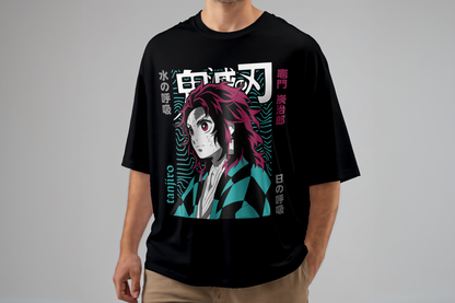 Tanjiro Kamado Demon Slayer Oversized T-Shirt | Anime Streetwear | 3D TRIBE