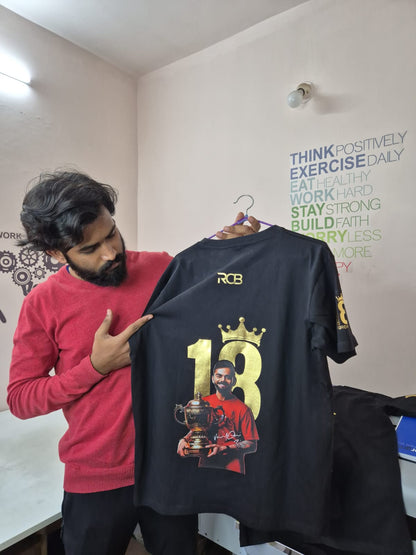 VIRAT RCB BLACK T SHIRT (Design - 1)