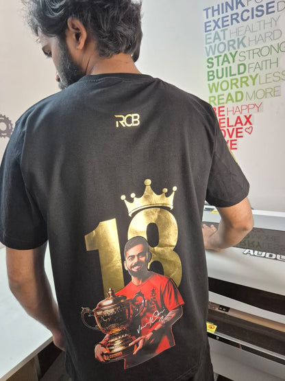 VIRAT RCB BLACK T SHIRT (Design - 1)