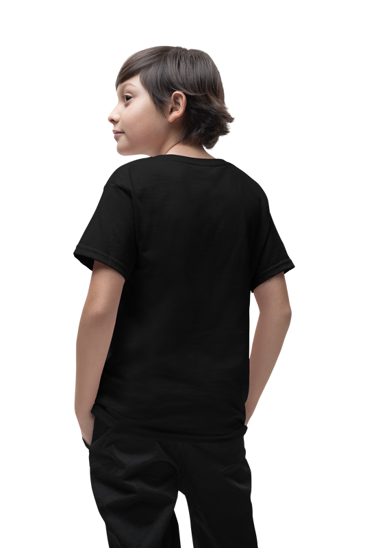 3D TRIBE | Boys’ Premium Cotton Crew Neck T-Shirt - White, Half Sleeve, Soft Breathable Fabric for Kids, Stylish Classic Design, School, Playtime
