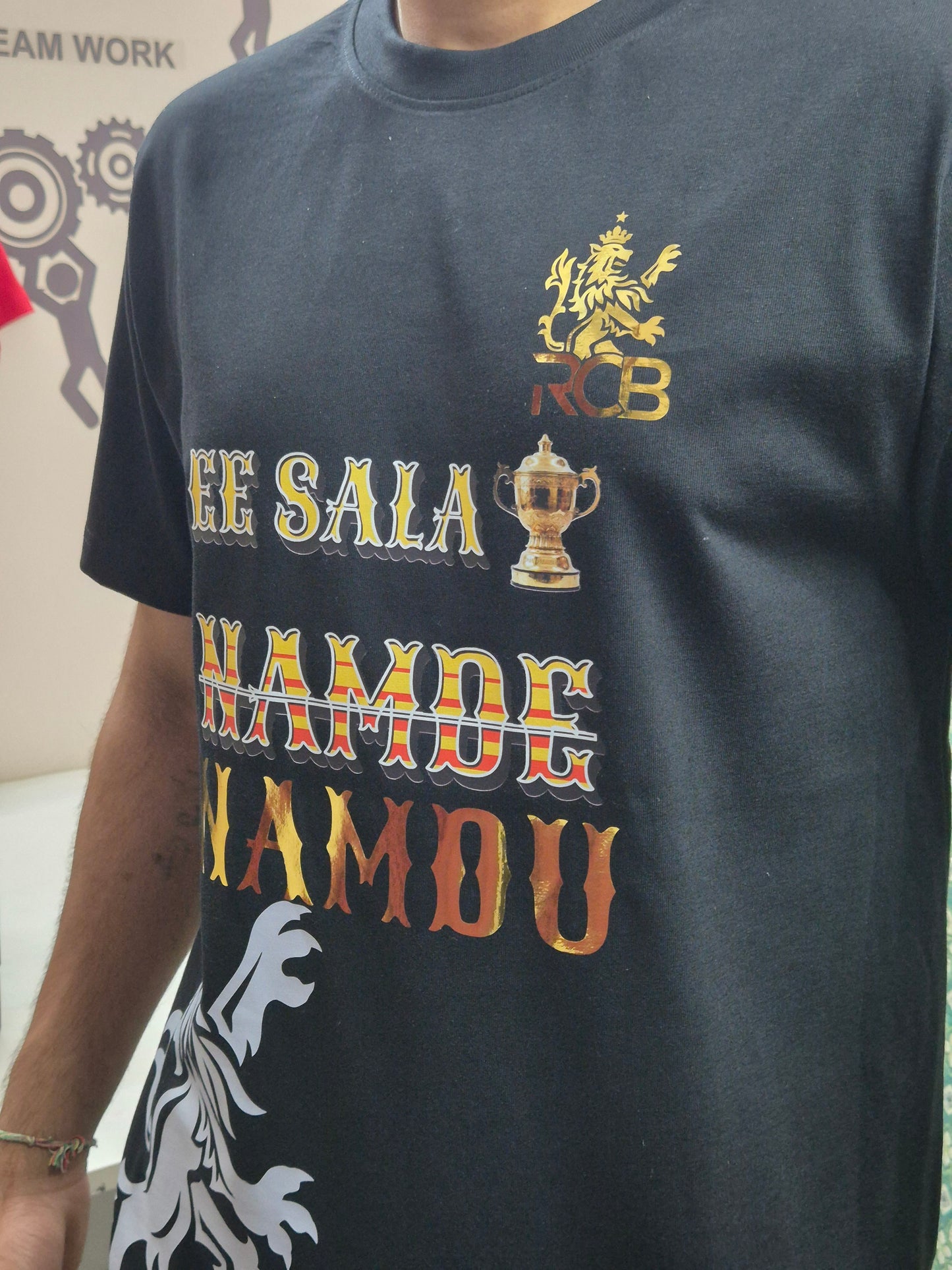 RCB BLACK T SHIRT (CUSTOM NAME AND NUMBER)
