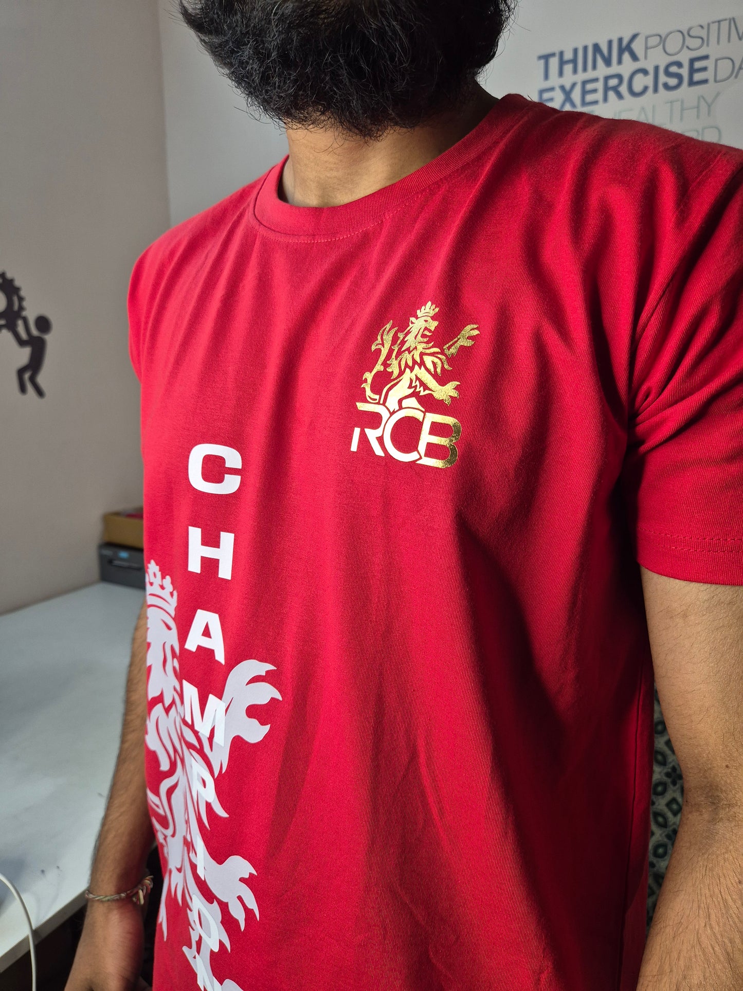RCB CHAMPIONS RED T SHIRT (Design - 1)
