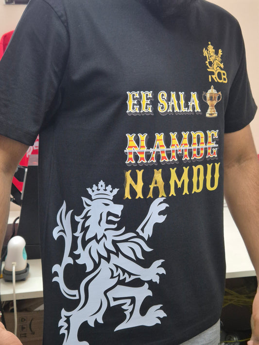 RCB BLACK T SHIRT (CUSTOM NAME AND NUMBER)