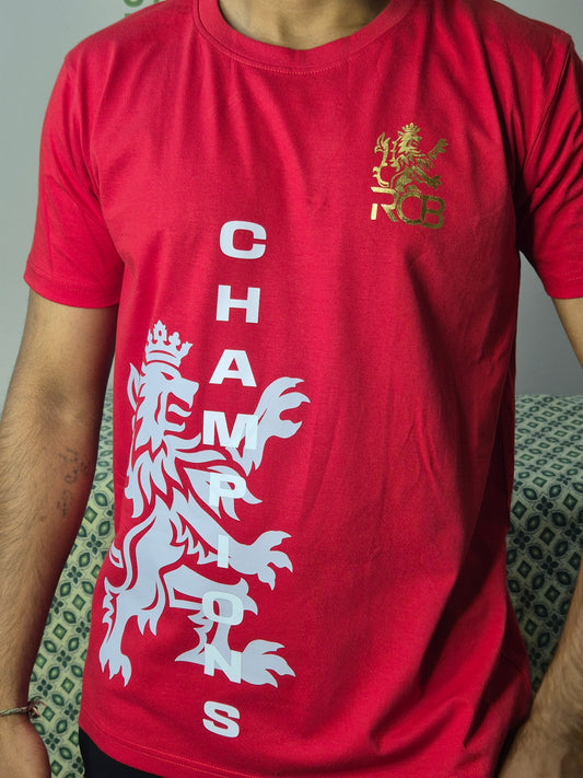 RCB CHAMPIONS RED T SHIRT (Design - 1)